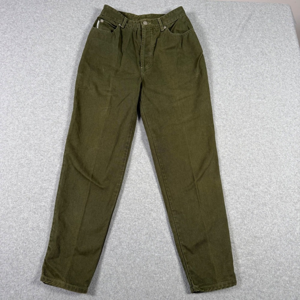 Vintage 90s Bongo Gene Montesano Olive Green High Waisted Tapered Jeans 9 USA